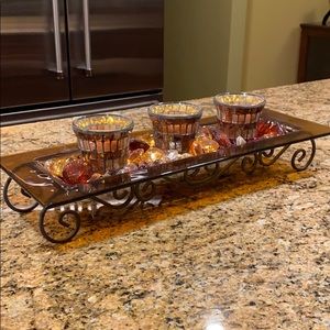 Long votive candle decor